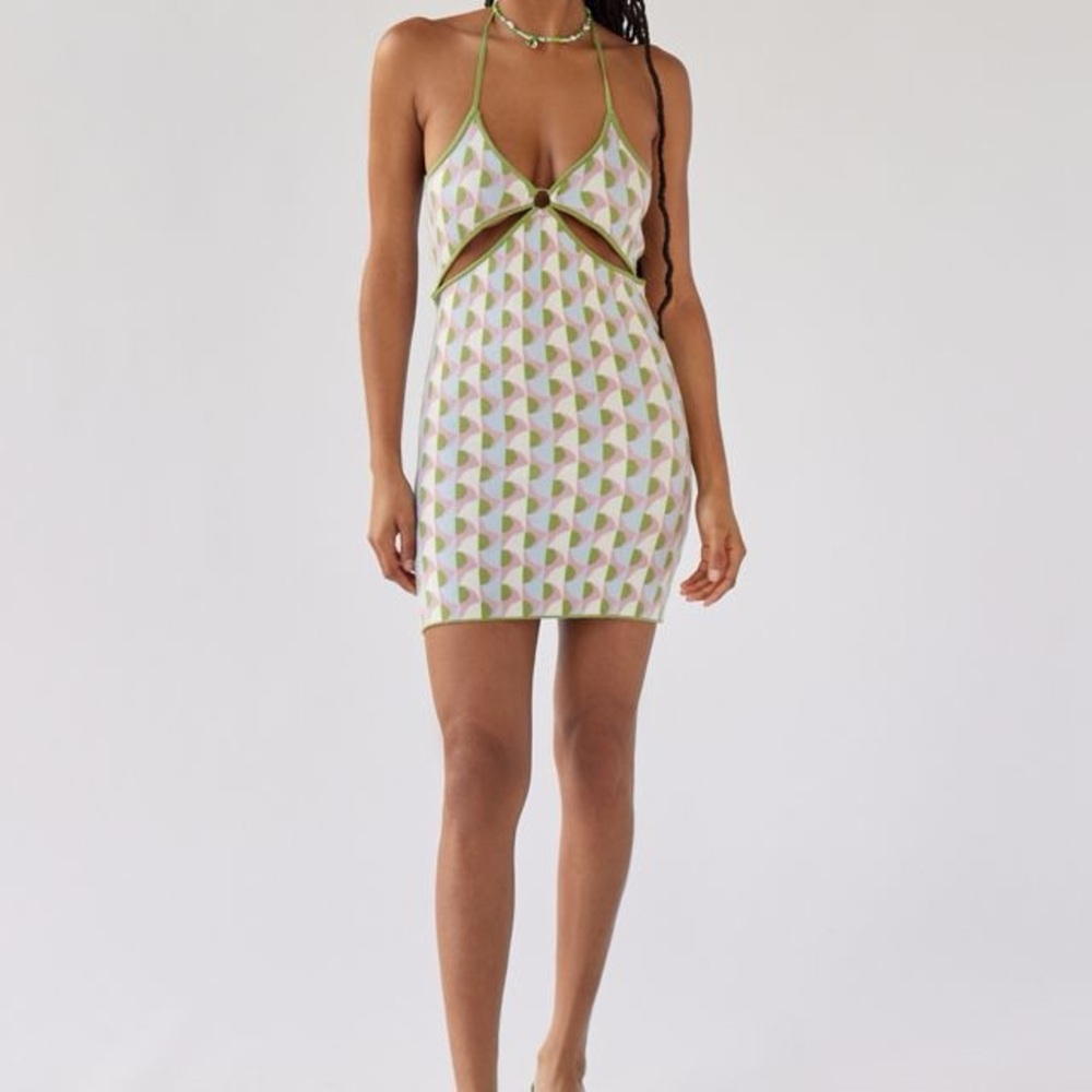 UO Avena Knit Cutout Mini Dress size Xsmall Fairy Grunge